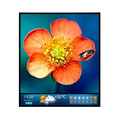 Tela LCD de moldura ultrafina de 35,7 polegadas para máquina de publicidade de hotéis, salas de conferências, preta